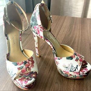 Jessica Simpson Floral High Heels